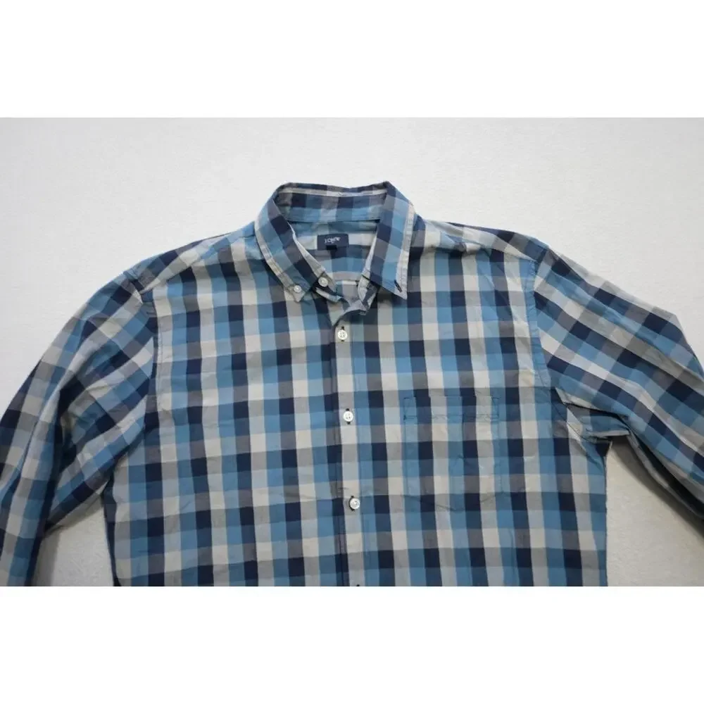 J Crew Button Up Dress Shirt Casual Plaid Long Sleeve Mens Sz Large‎